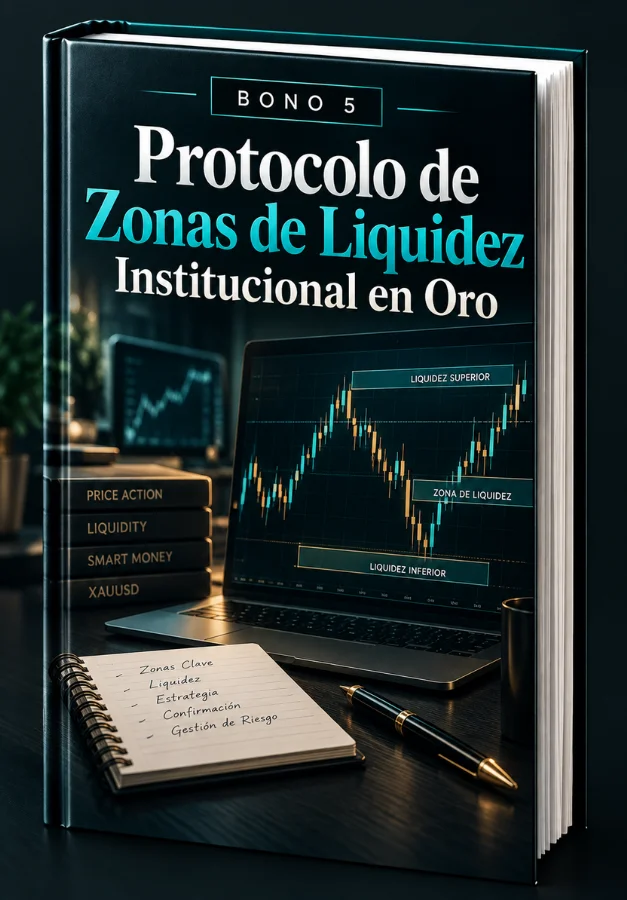 Mockup del bono 5: Protocolo de Zonas de Liquidez Institucional en Oro